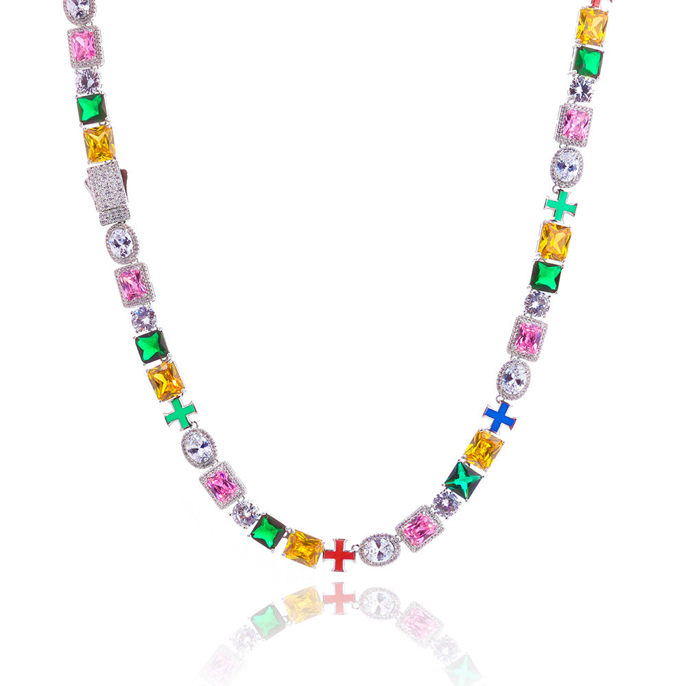 Royal Mosaic Cross Necklace
