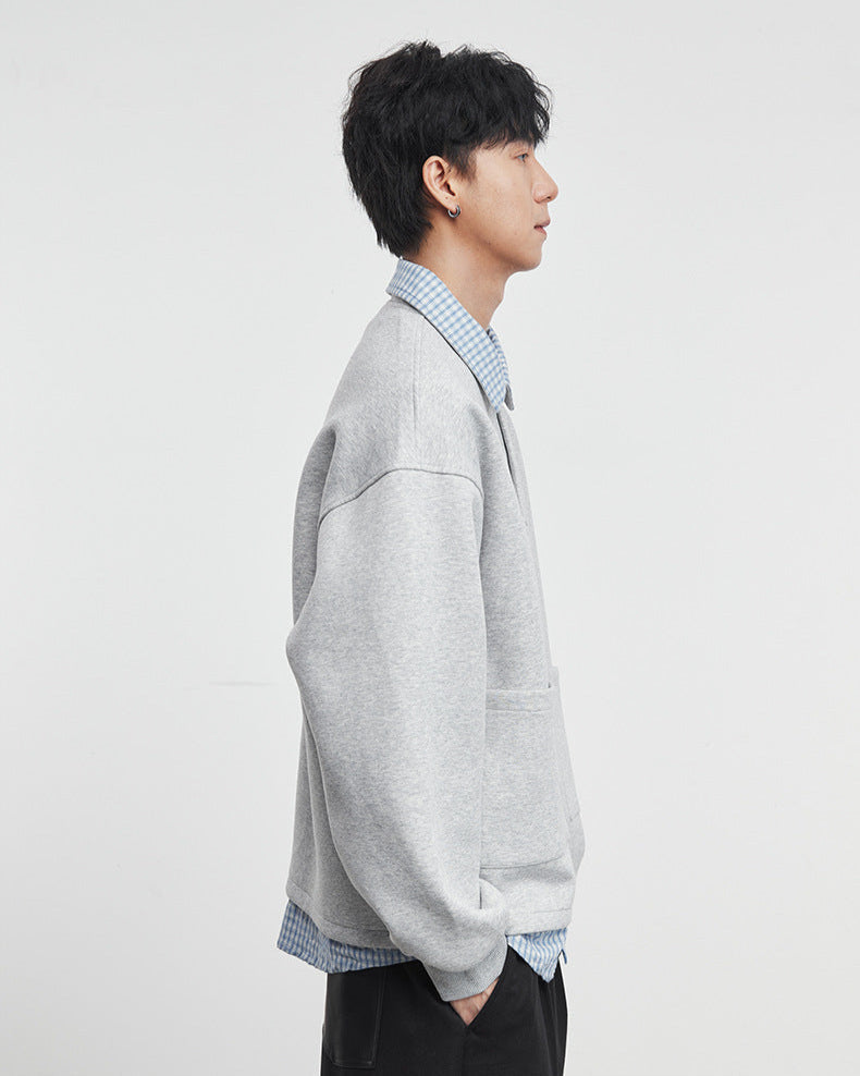 Layered Korean Check Split Cardigan Vest