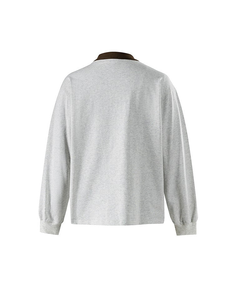 The Sandwashed Button Embellishment Polo Shirt