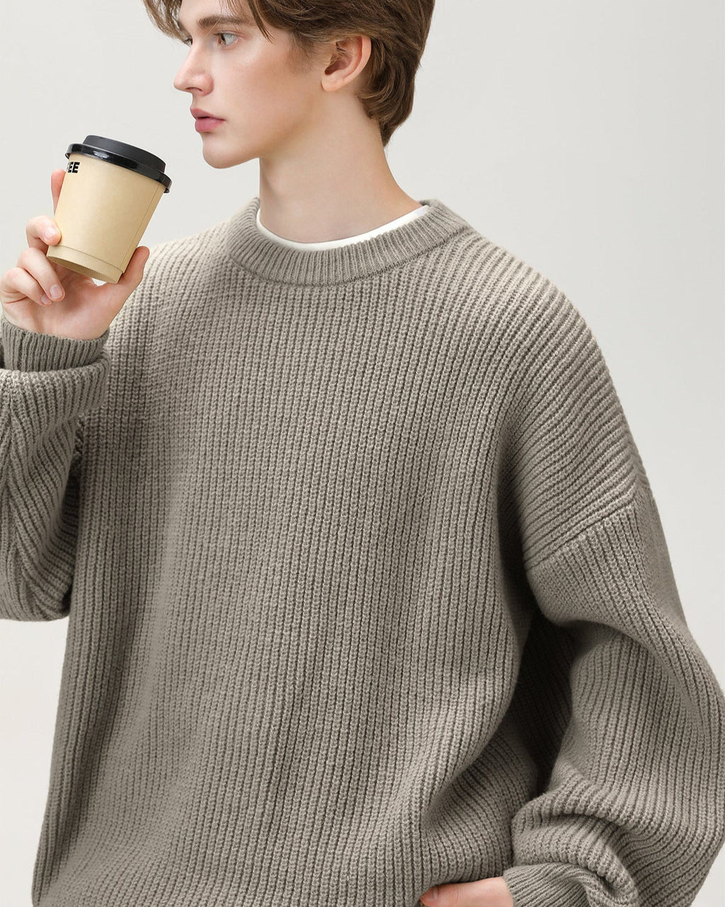Sunday Scare Oversized Knit Relaxed Crewneck Sweater