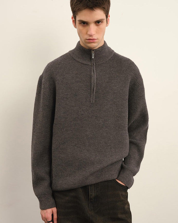 The Vintage Loop-Knit Half-Zip Sweater