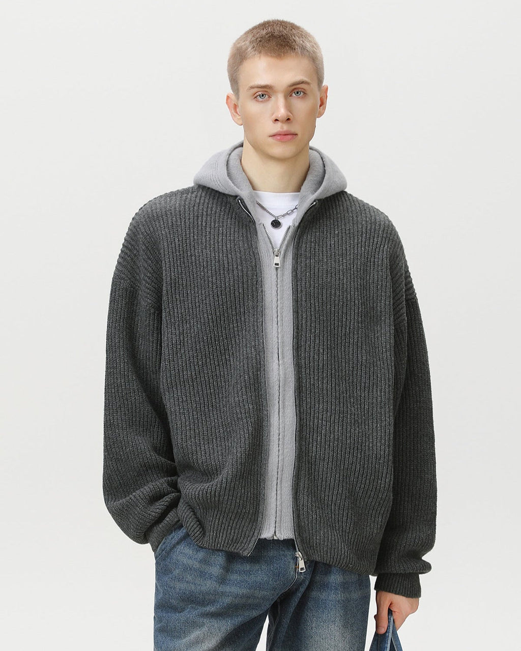 The Blended Zip Knit Hoodie Jacket