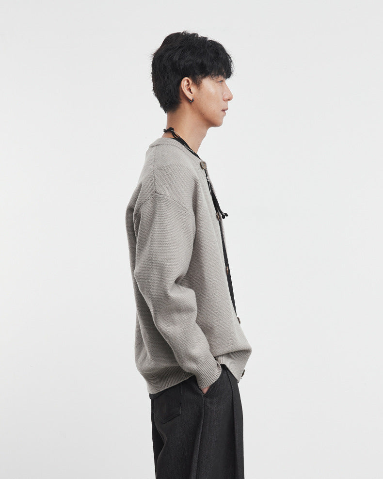Sparse Button Casual Knit Cardigan Jacket