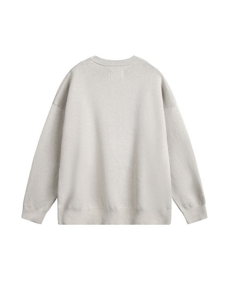 The Noir Top Round Neck Knitted Pullover Sweater