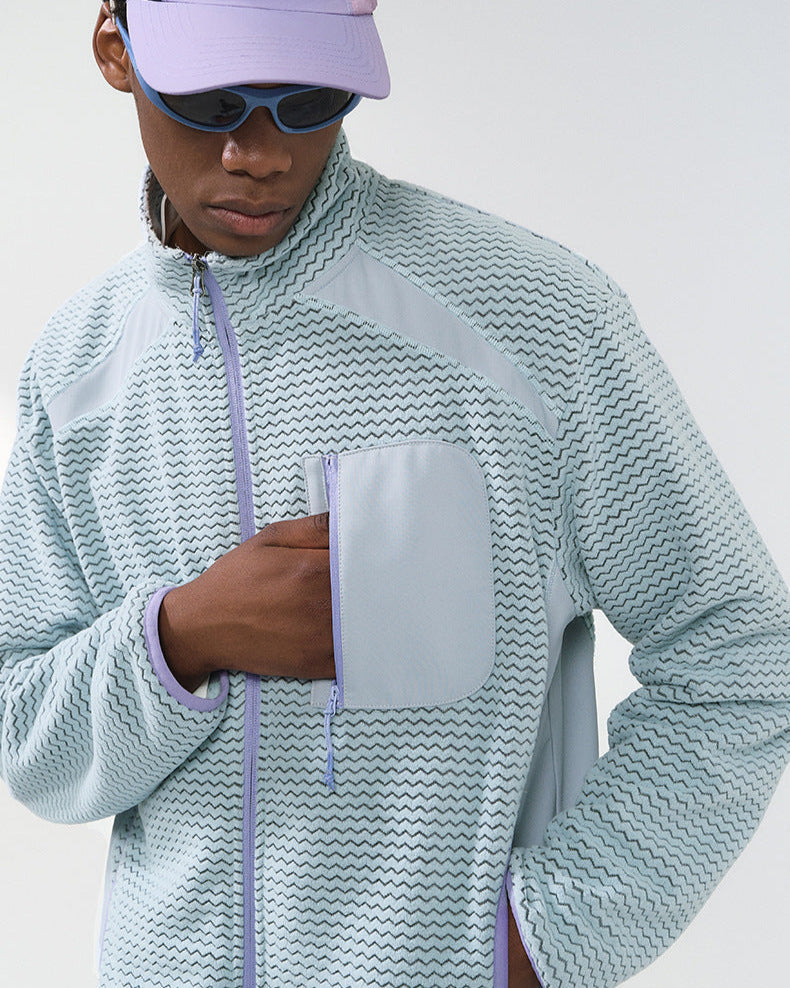 The Waffle Pattern Zip Jacket