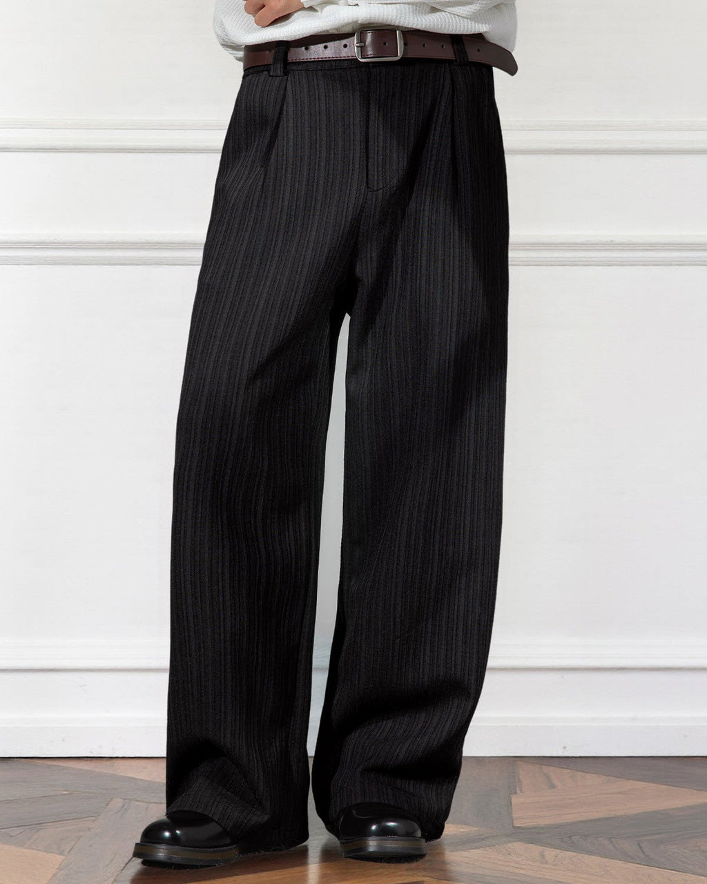 Etro Draped Striped Trousers – Loose Pleated Straight-Leg Fit