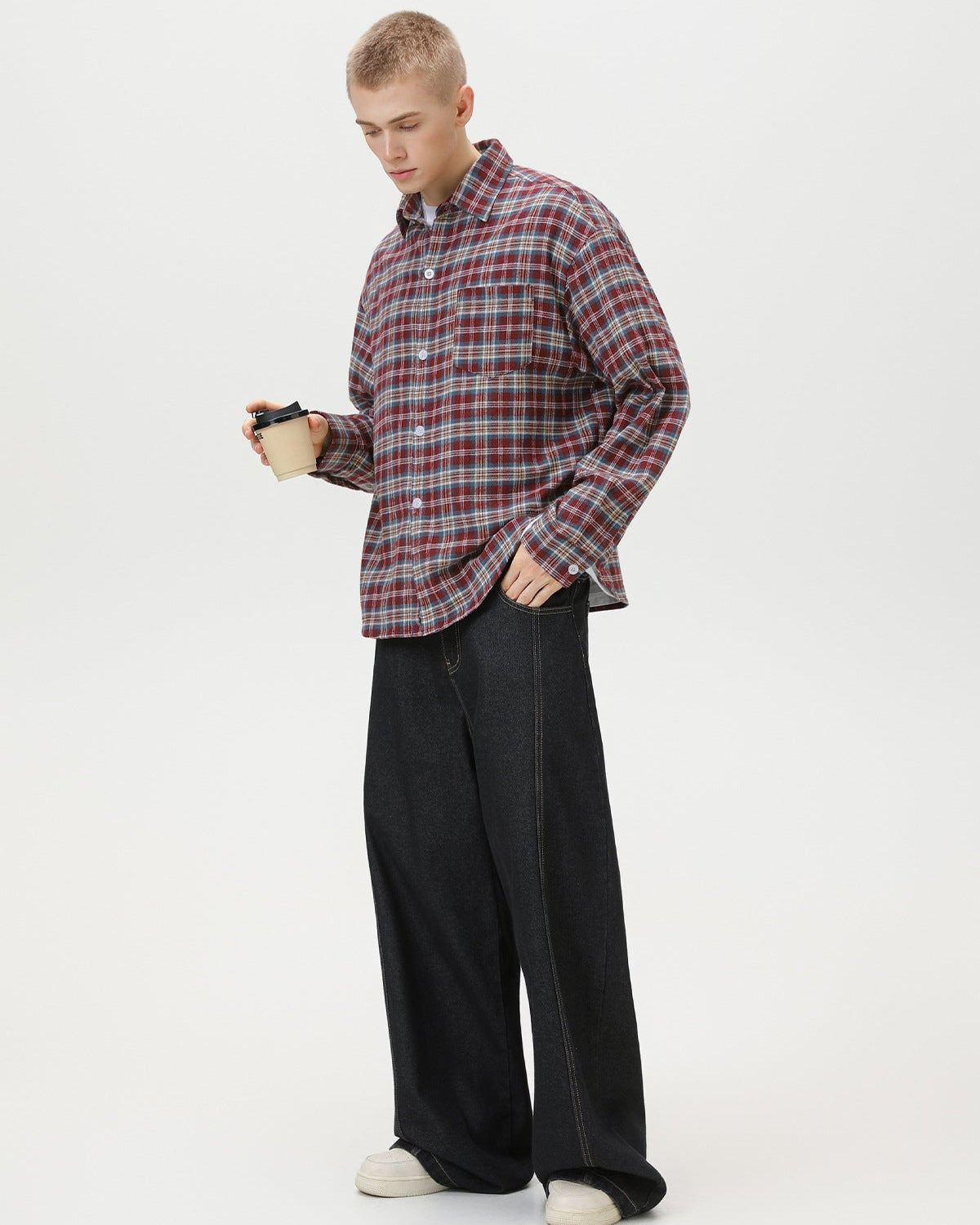 American Vintage Plaid Flannel Overshirt