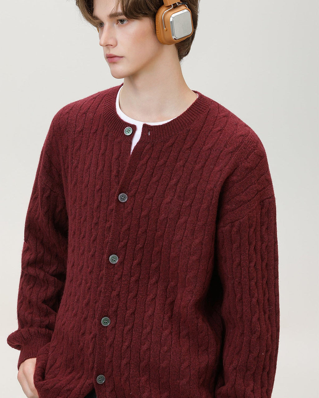 Cable Knit Button Cardigan