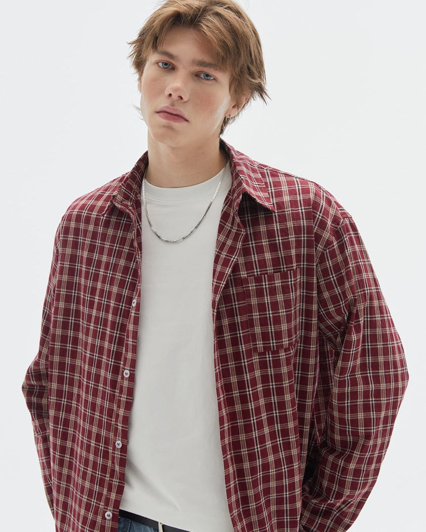 The Brookmere Plaid Long Sleeve Polo Shirt