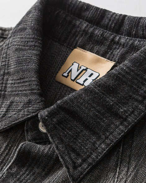 Casual Black Washed Overshirt