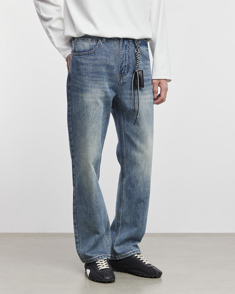 Street Silhouette Wide-Leg Washed Jeans