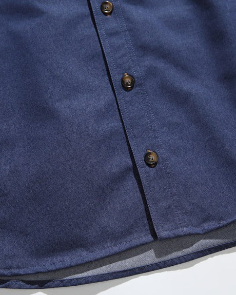 The Lexington PU Leather Pocket Denim Polo Shirt