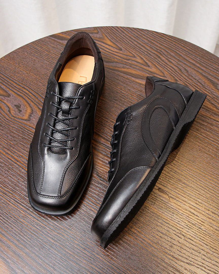 The Executive Leather Derby Sneakers – Black
