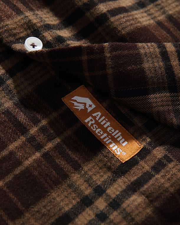 The TerraTone Plaid Fleece Long-sleeved Polo Shirt