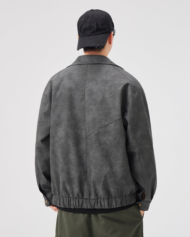 Refined Edge PU Leather Jacket