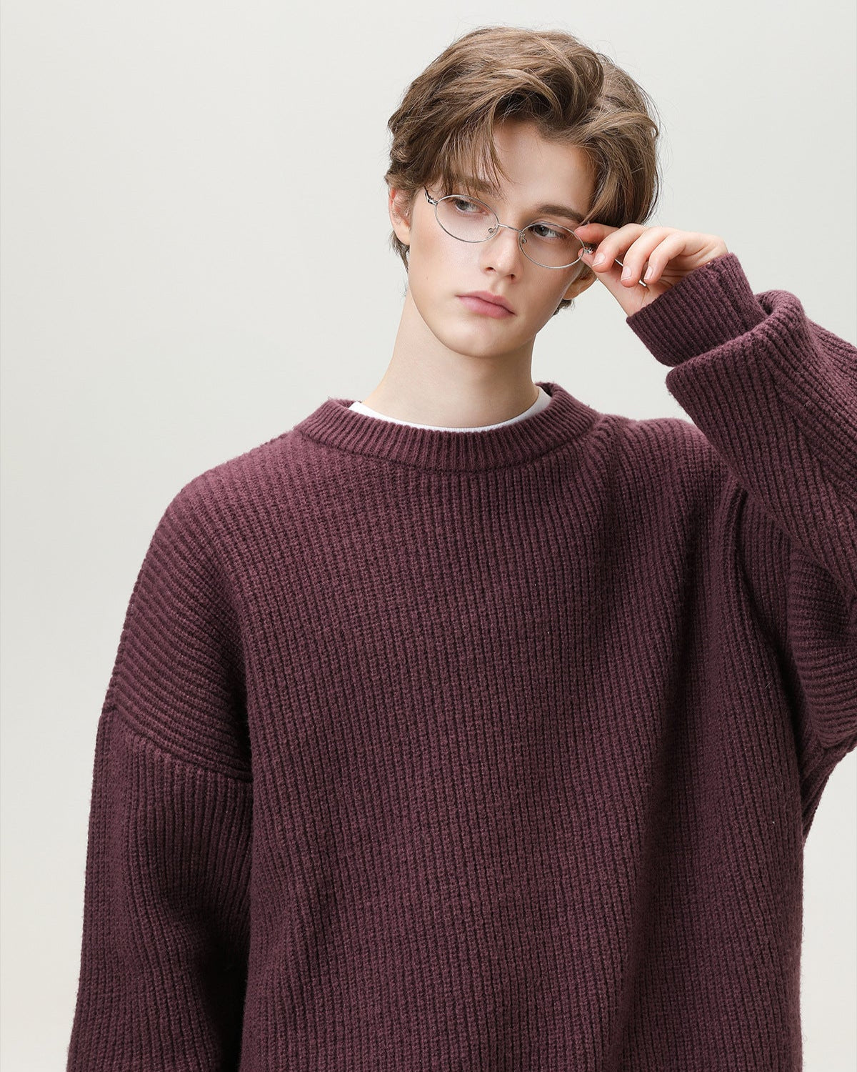 Sunday Scare Oversized Knit Relaxed Crewneck Sweater