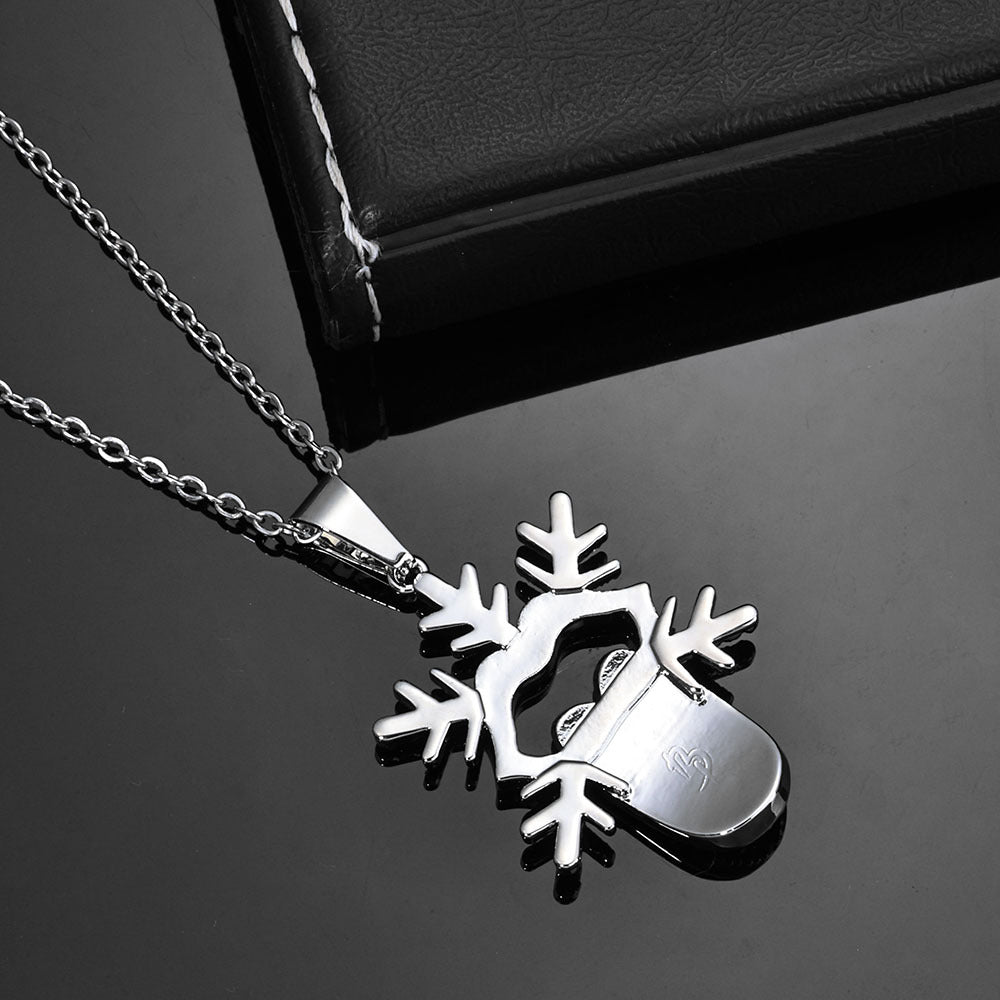 Iced Tongue Snowflake Necklace – Silver Edition