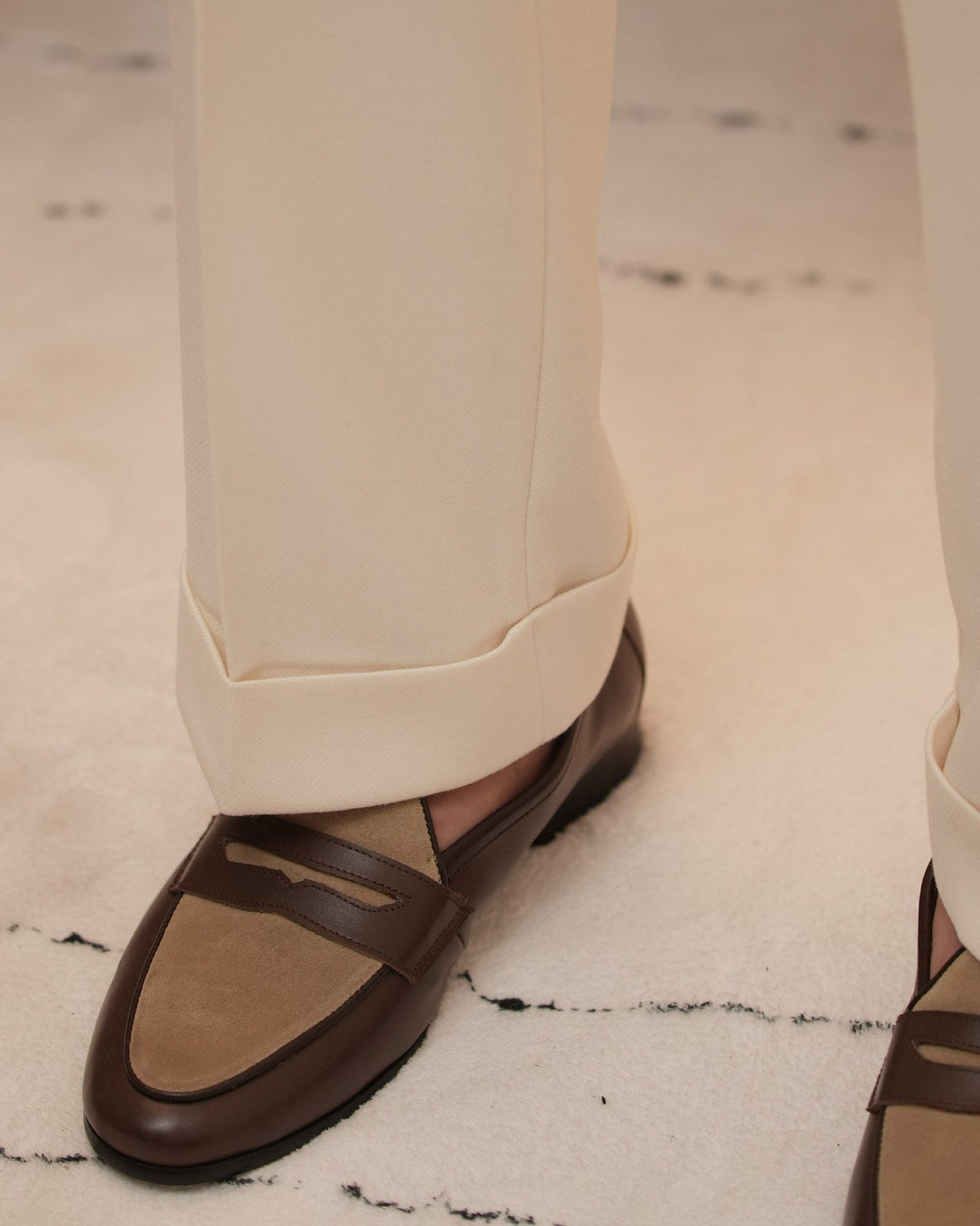 Genuine leather slip-on loafers