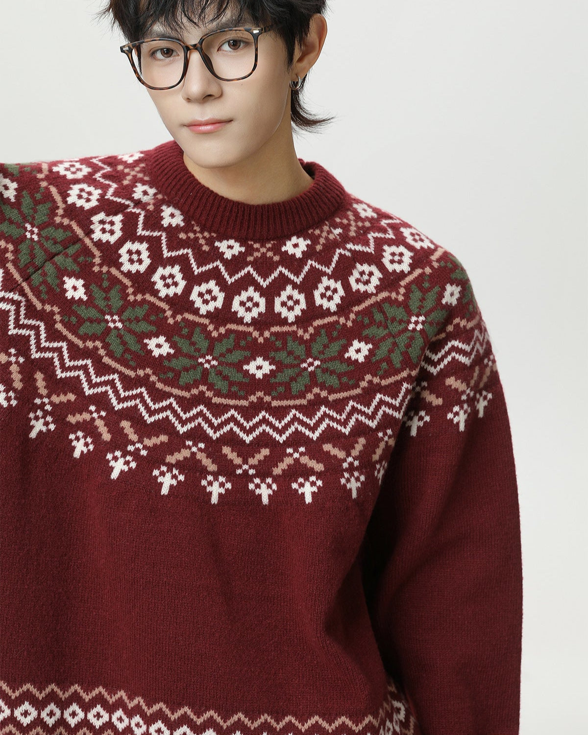 Nordic Heritage Knit Crewneck Sweater