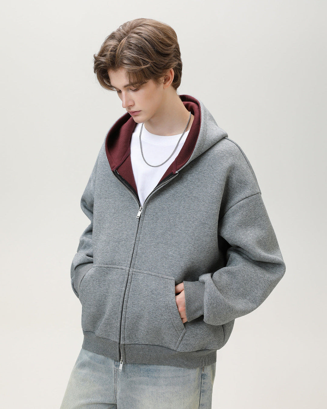Reversible Oversized Zip Hoodie