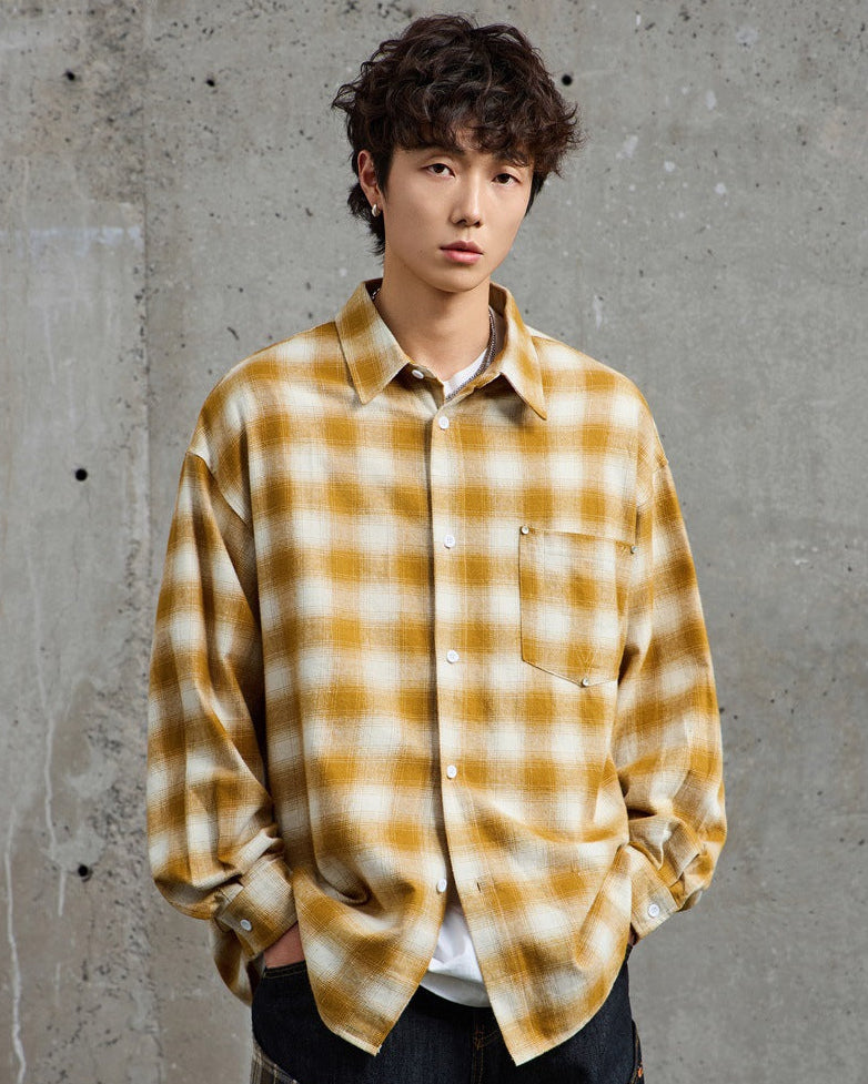 The Boulder Plaid Casual Long Sleeve Polo Shirt