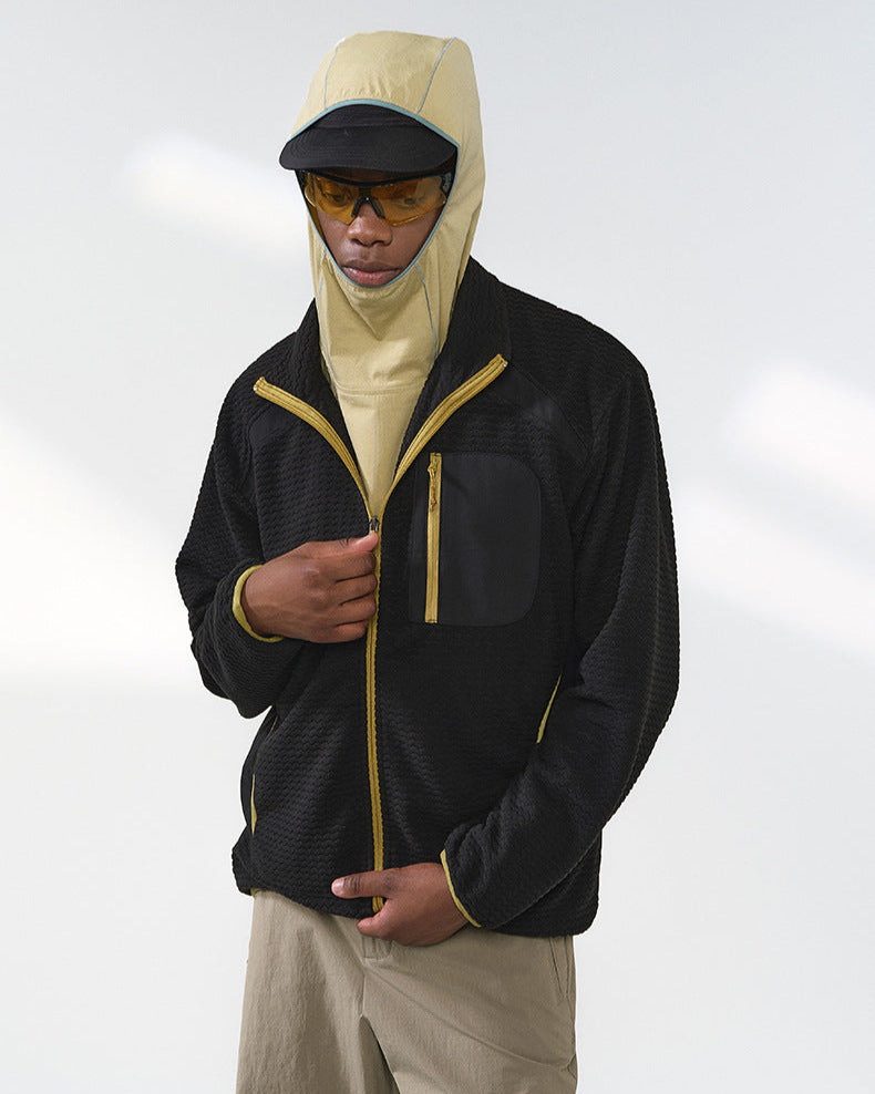 The Waffle Pattern Zip Jacket