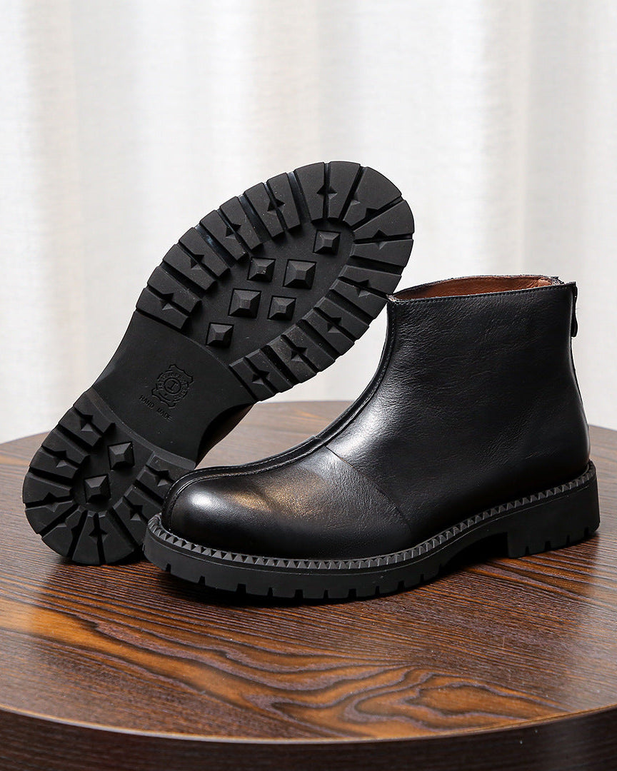 The Zip Rugged Leather Boots