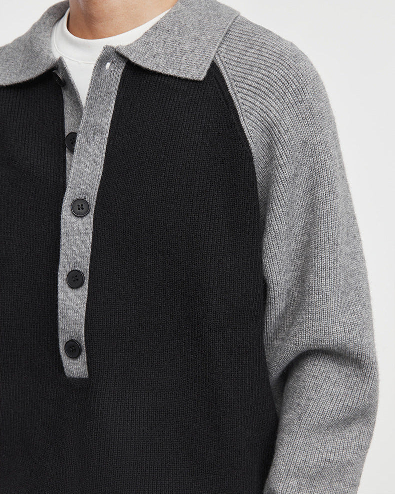 Autumn Mist Heavy Knit Contrast Sweater