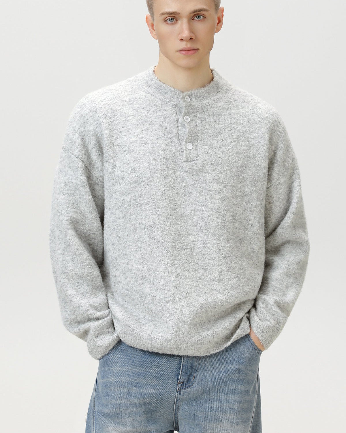 Heritage Wool Blend Oversized Polo Sweater