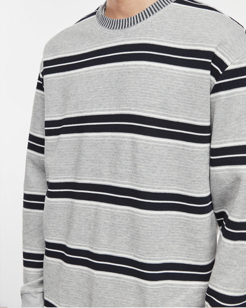 Heavyweight Striped Crewneck Sweatshirt