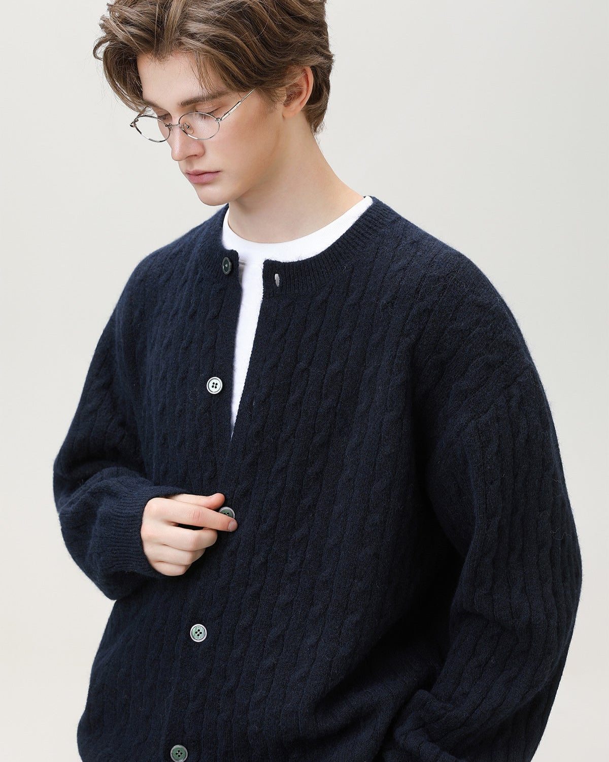 Cable Knit Button Cardigan