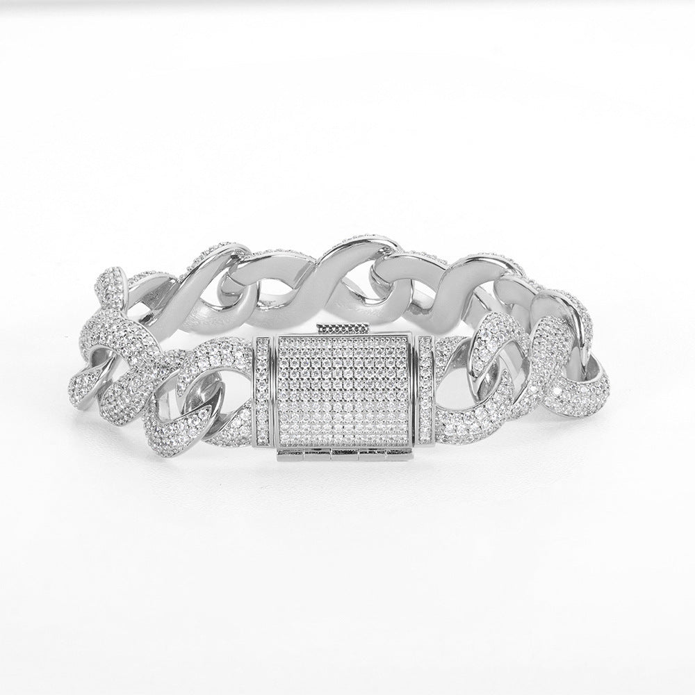 Fully Iced Locked Cuban Bracelet