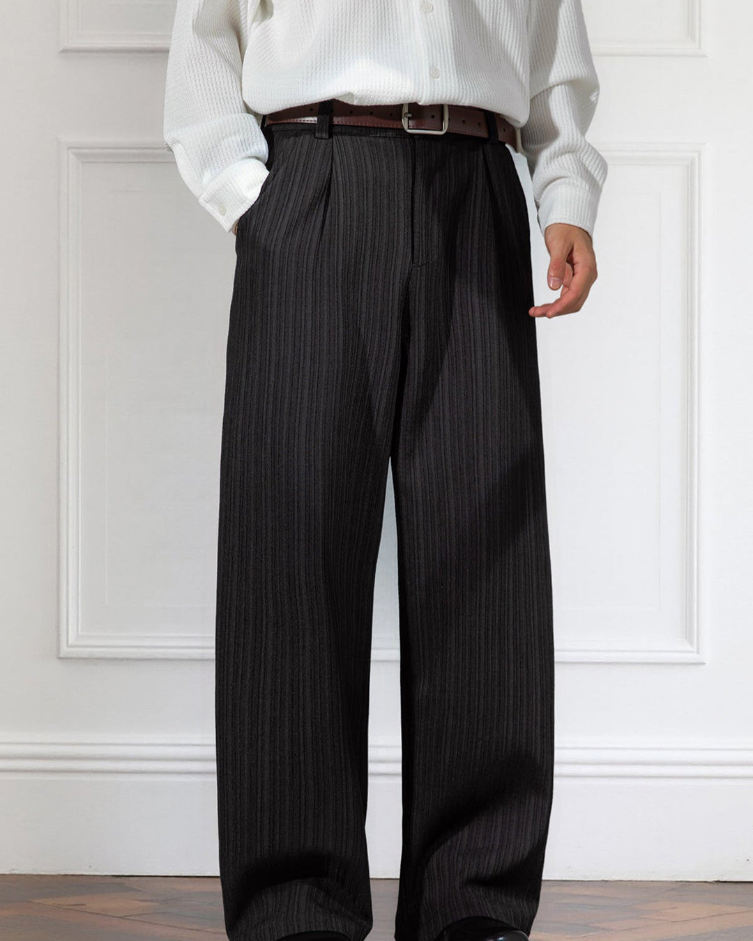 Etro Draped Striped Trousers – Loose Pleated Straight-Leg Fit