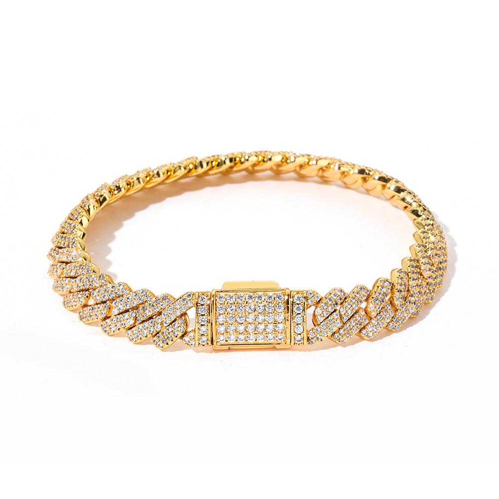 8mm Iced Cuban Link Bracelet