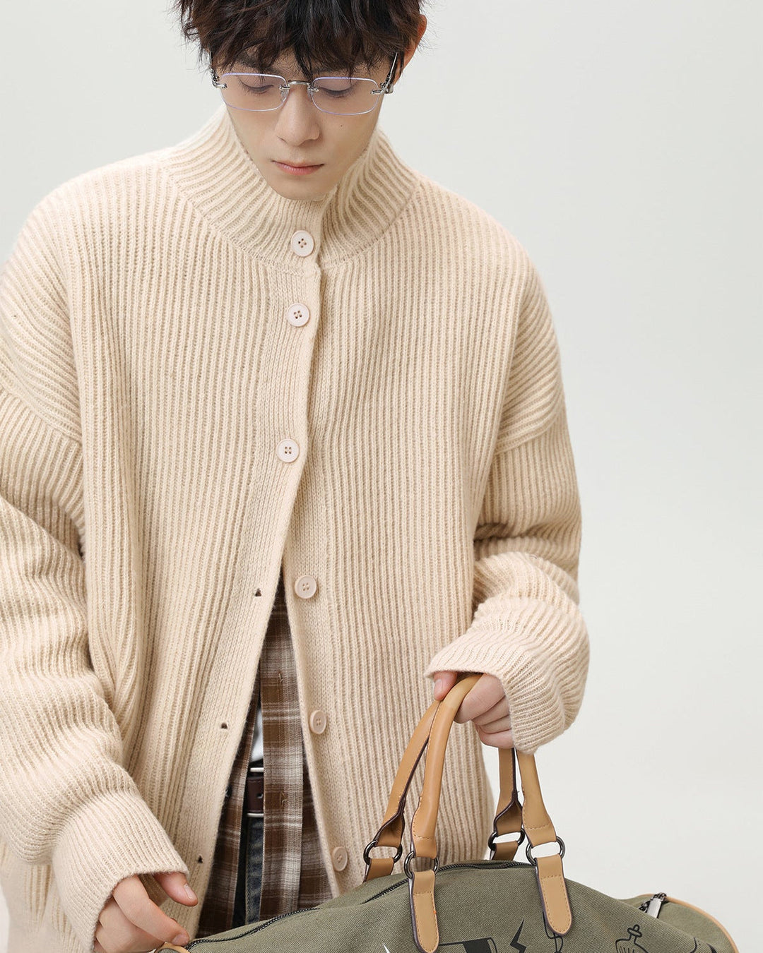 Minimalist Heavy Rib Knit Cardigan