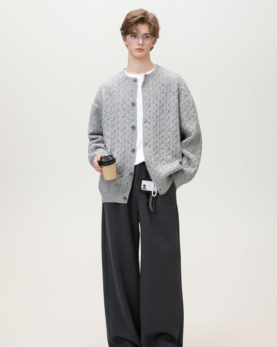 Cable Knit Button Cardigan