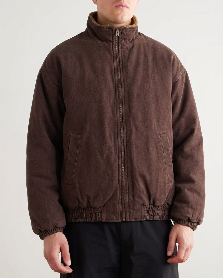 Sherpa‑Lined Bomber Jacket