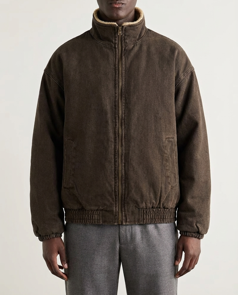 Sherpa‑Lined Bomber Jacket