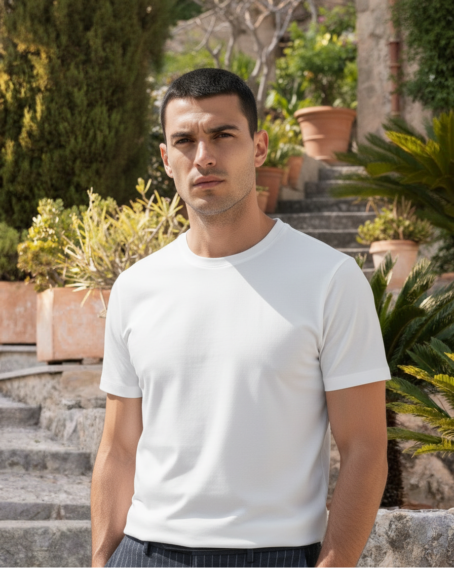 Shiny Crew-neck T‑Shirt