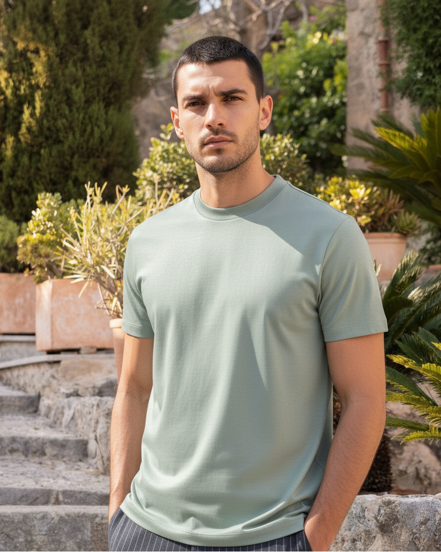 Shiny Crew-neck T‑Shirt