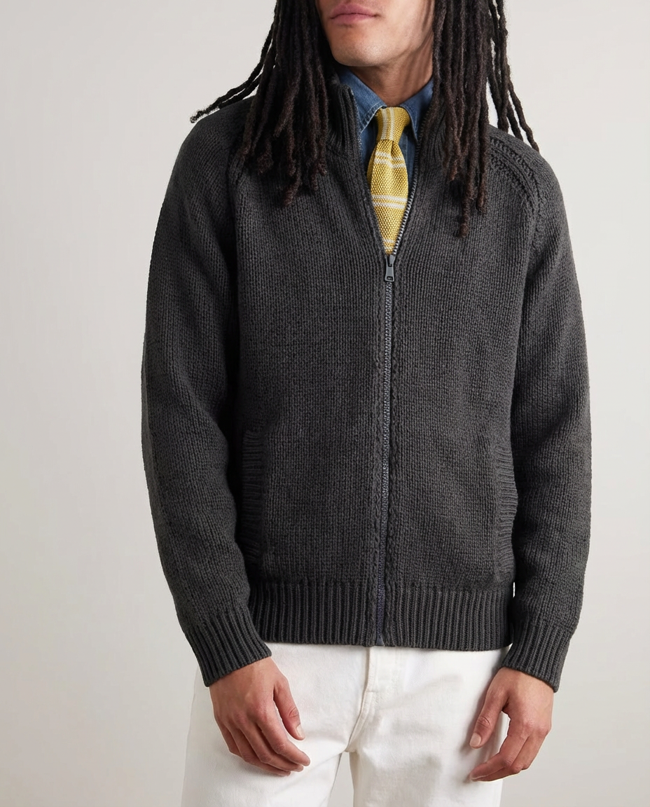 The Contour Zip Knit Cardigan Sweater