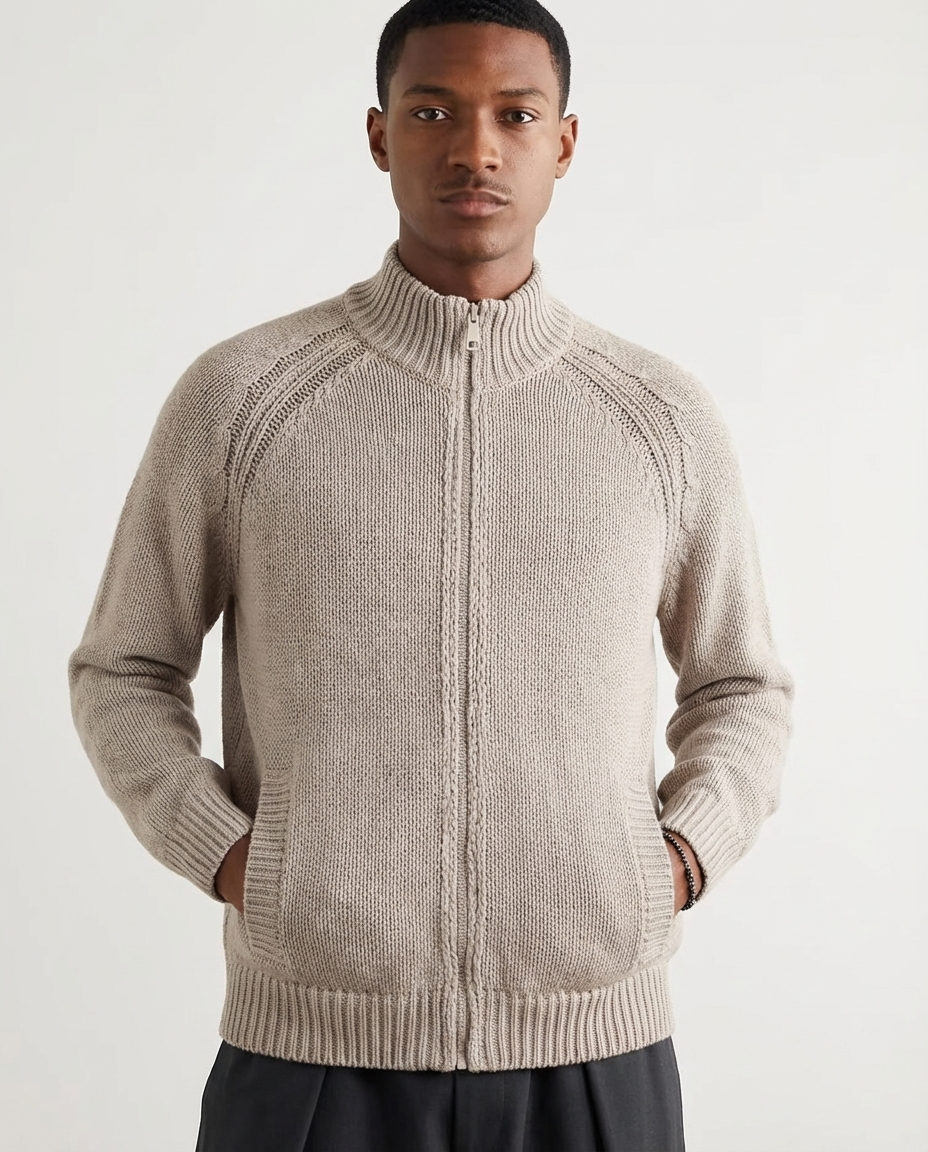 The Contour Zip Knit Cardigan Sweater