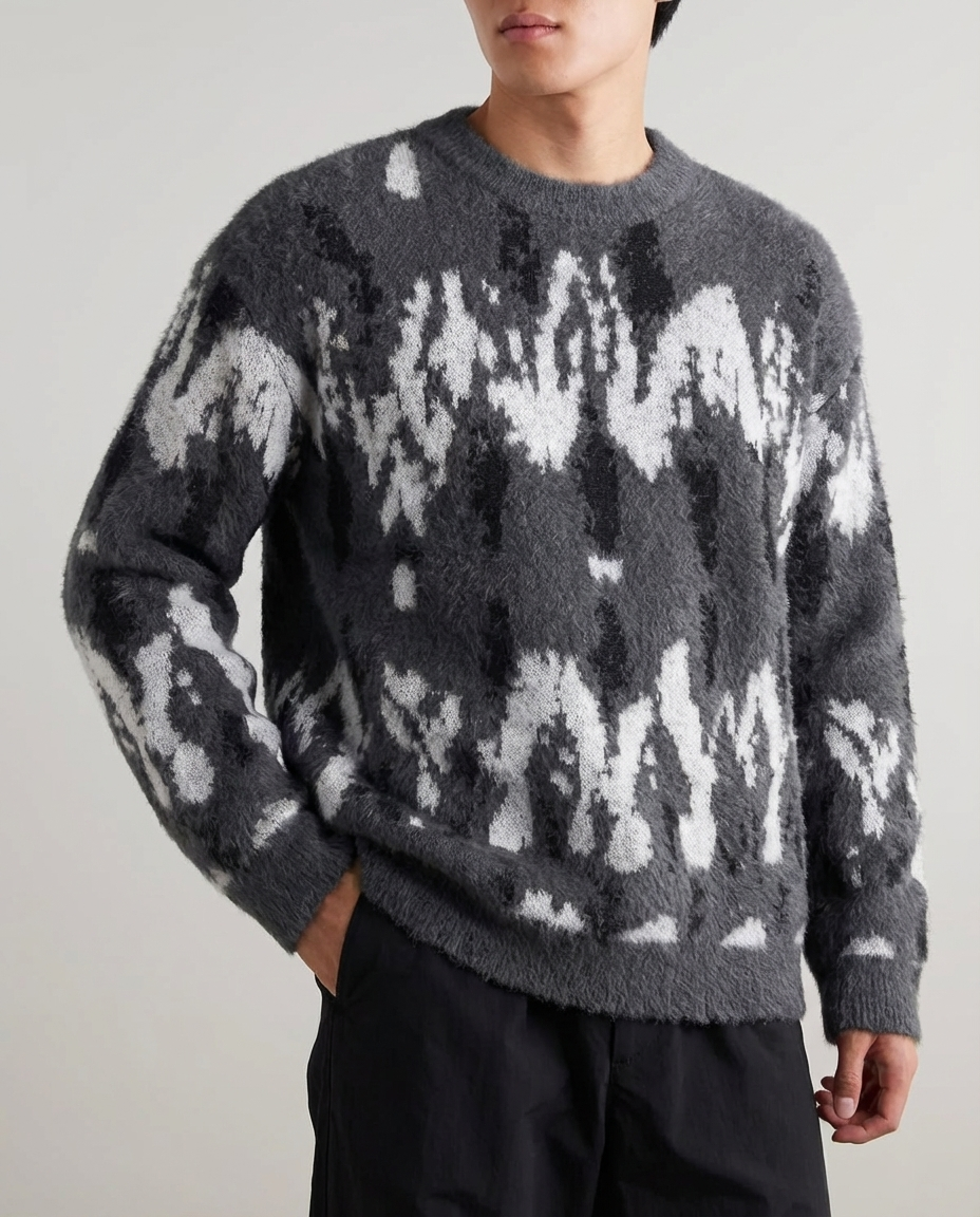 The Overland Textured Crew Neck Knit Pullover Sweater