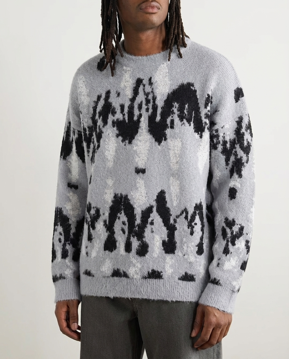 The Overland Textured Crew Neck Knit Pullover Sweater