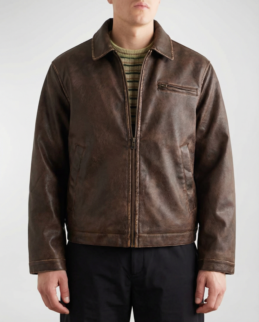 Vintage Brown Leather Jacket