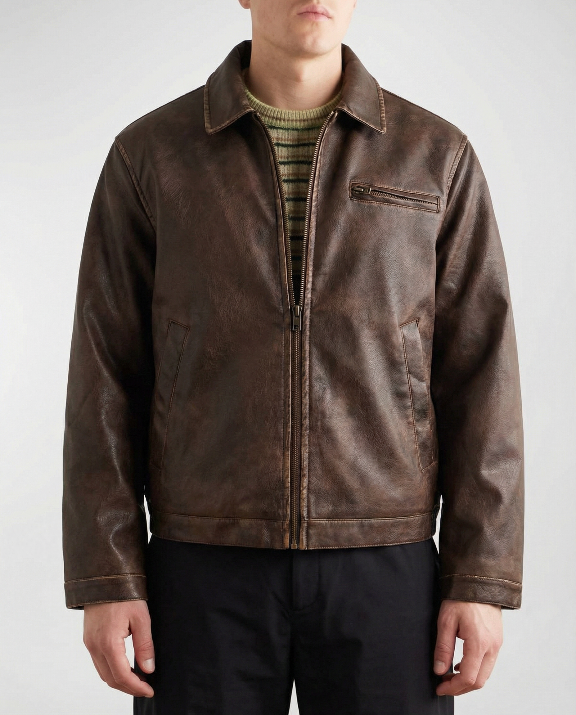 Vintage Brown Leather Jacket