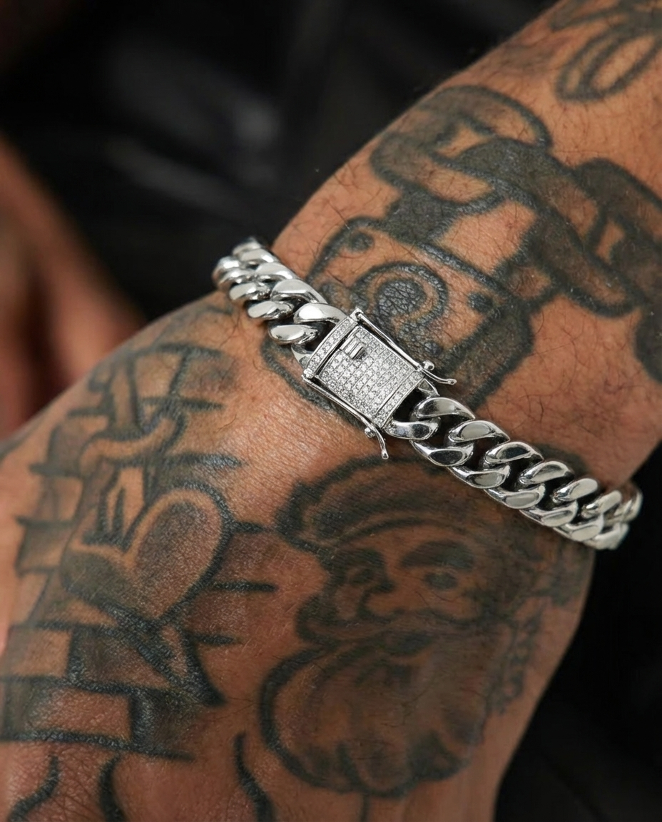 Iced Lock Key Cuban Bracelet