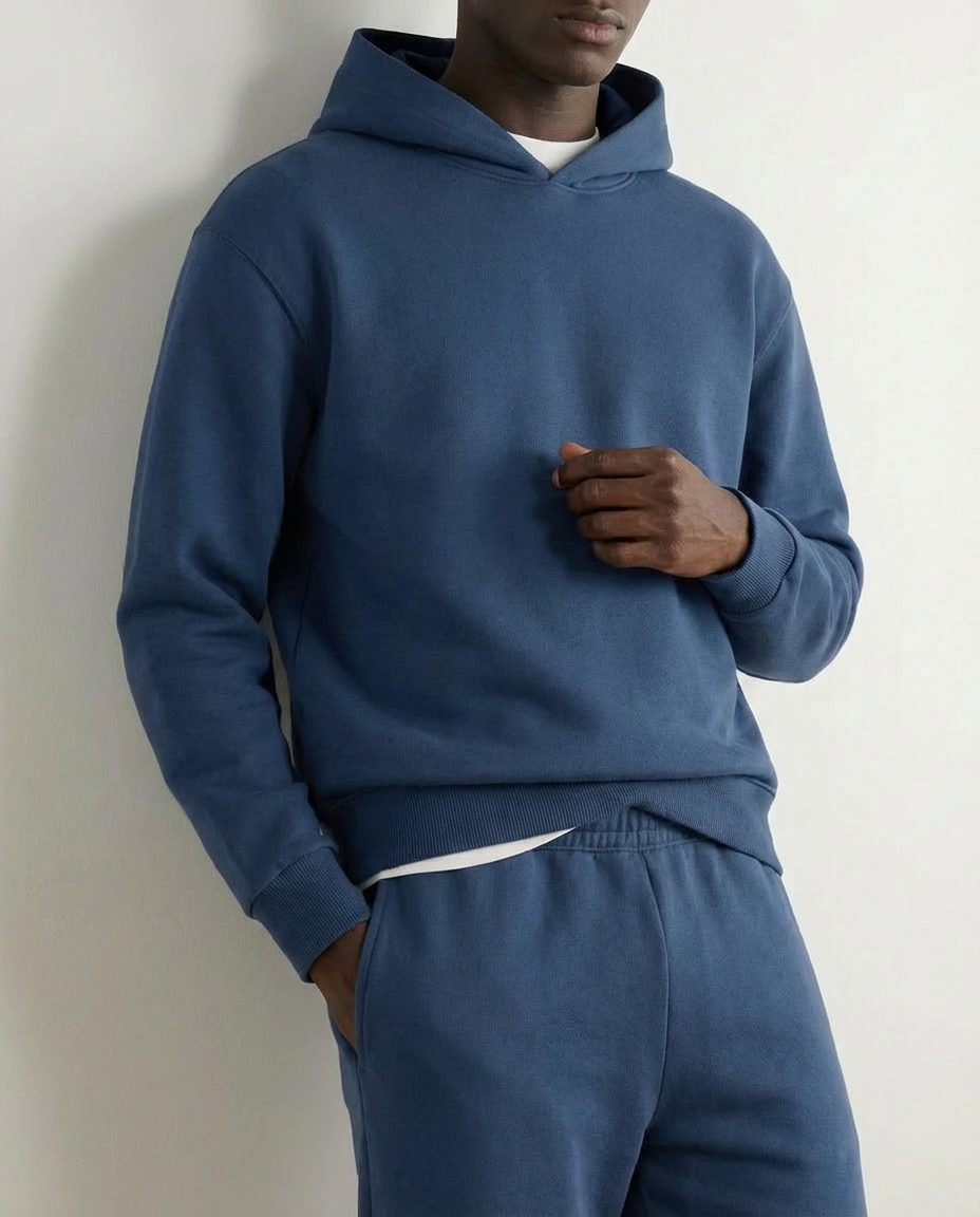 2-piece Loose Fit Hoodie and Joggers Set - Blue