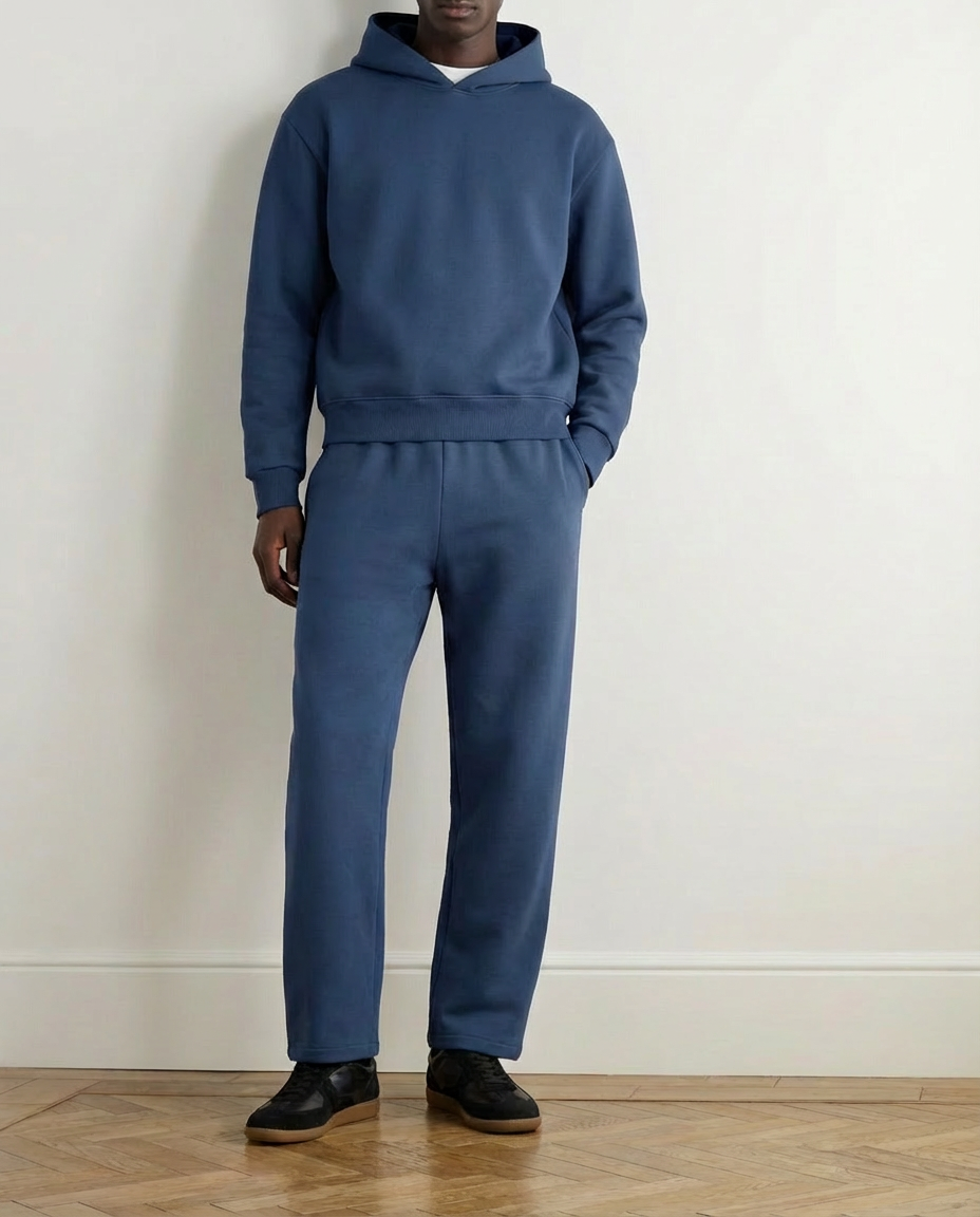2-piece Loose Fit Hoodie and Joggers Set - Blue
