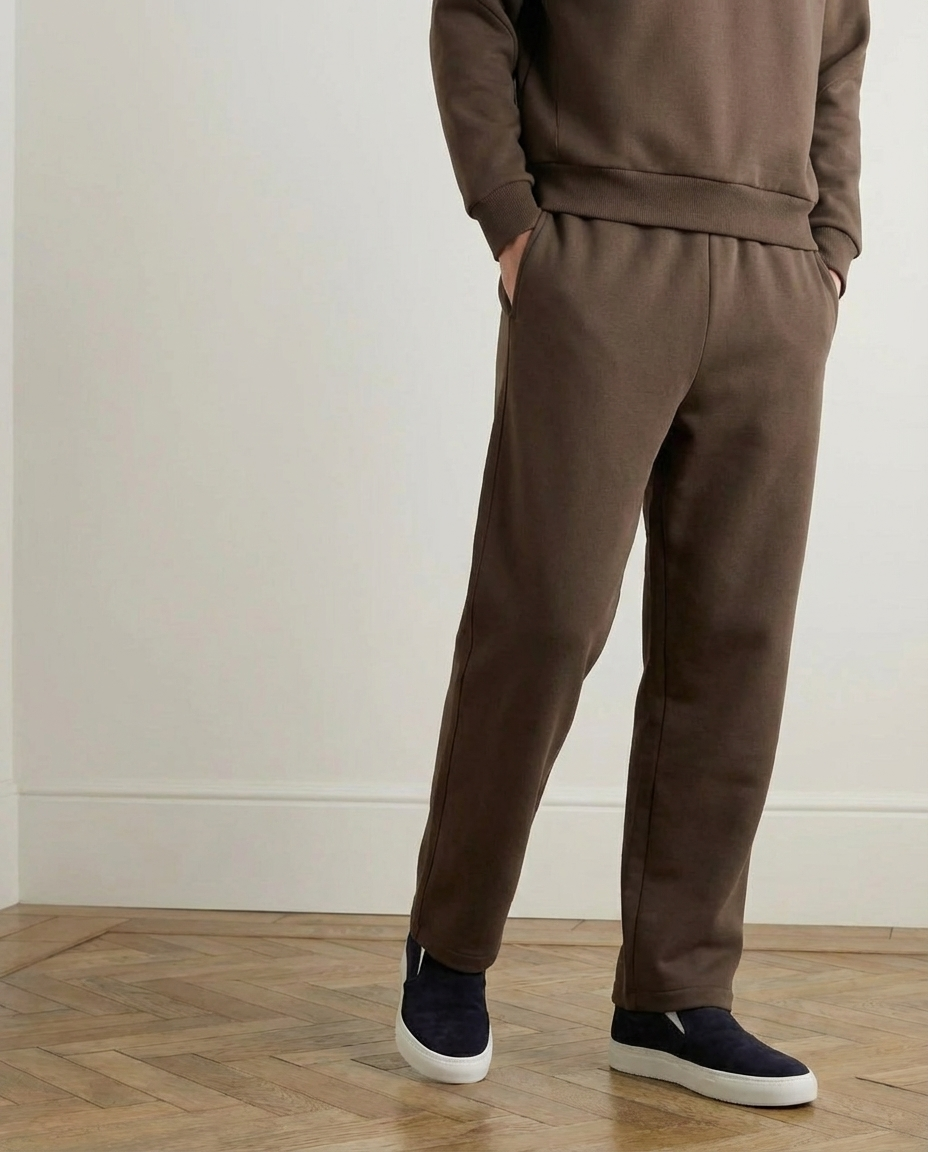 2-piece Loose Fit Hoodie and Joggers Set - Brown
